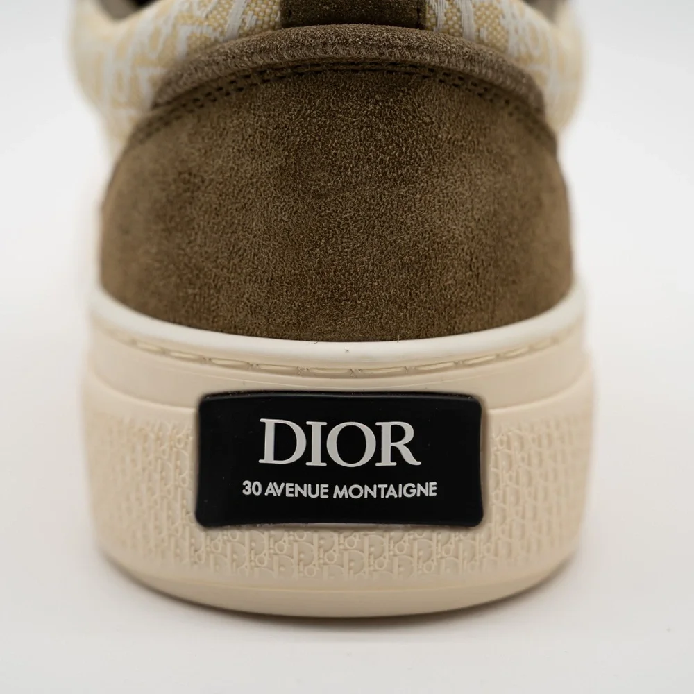size 43eu 10 US Dior B33 Tennis Green Khaki Suede Sneakers Canvas - Picture 10 of 13